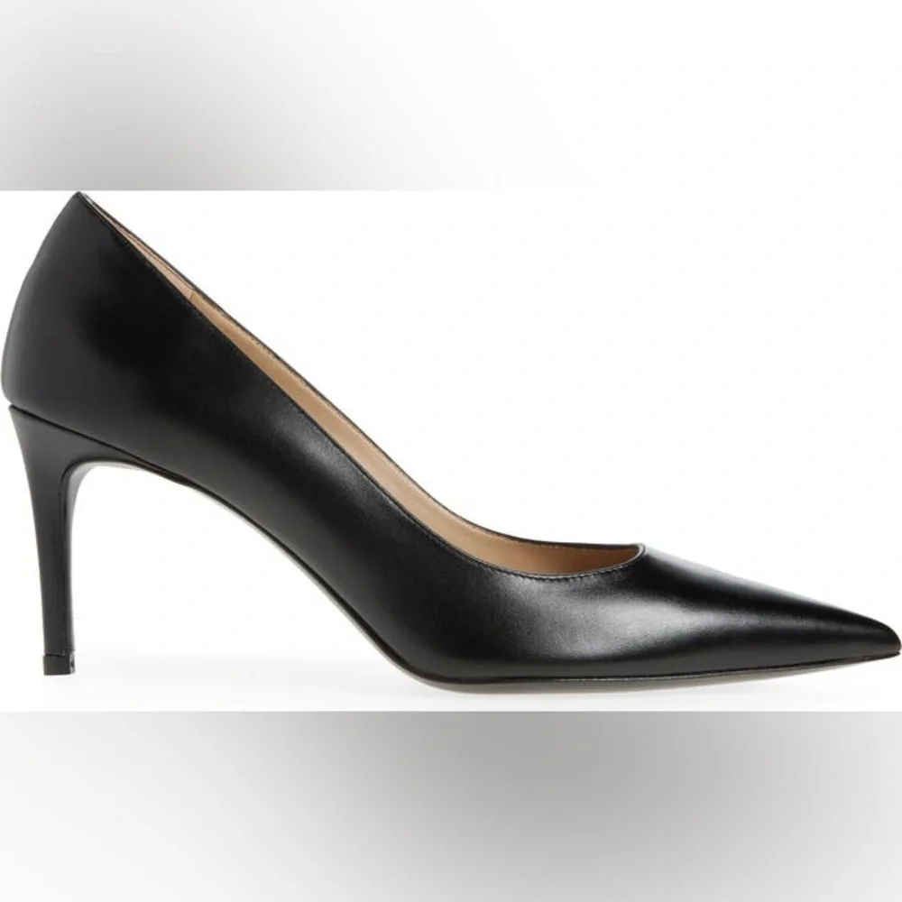 Stuart Weitzman Power 85 Pointed Toe Black Pumps Sz 9.5 AA - Picture 3 of 13